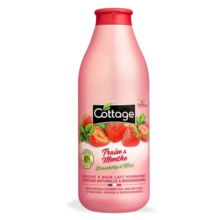 Leche de ducha hidratante Cottage Fresa y Menta 750 ml
