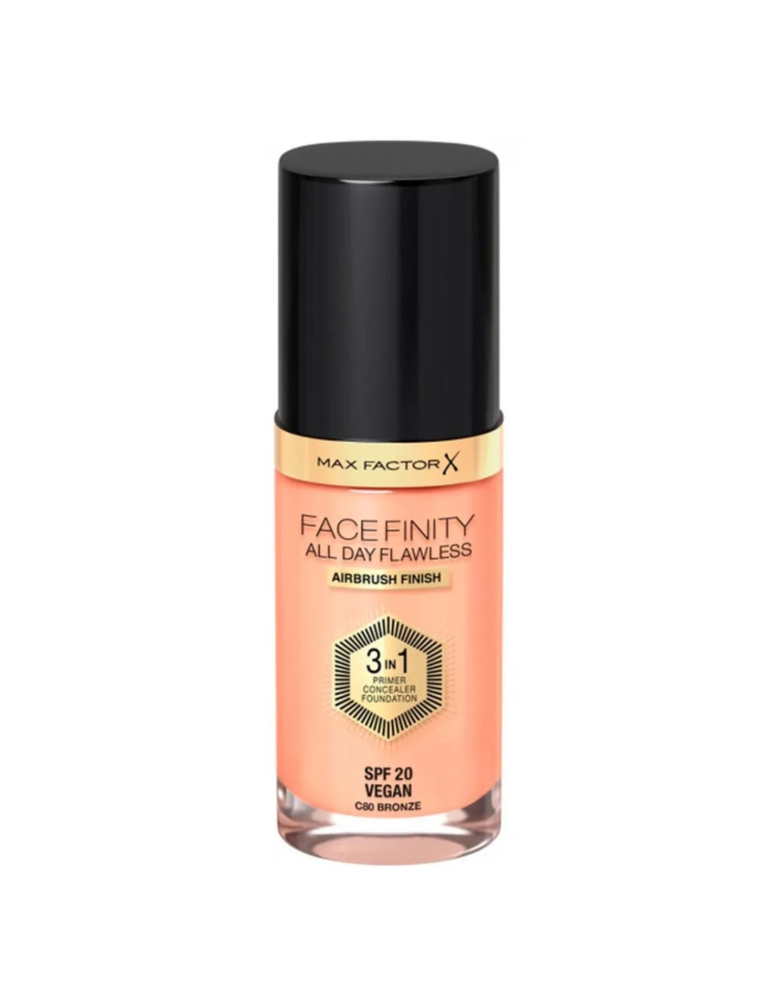 Max Factor Facefinity 3 en 1 Prebase, corrector y base de maquillaje 80-Bronce 30 ml