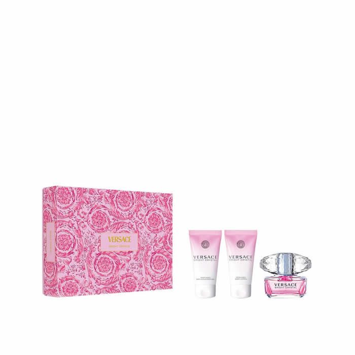 Versace Bright Crystal Eau De Toilette Spray 50ml 3-Piece Set