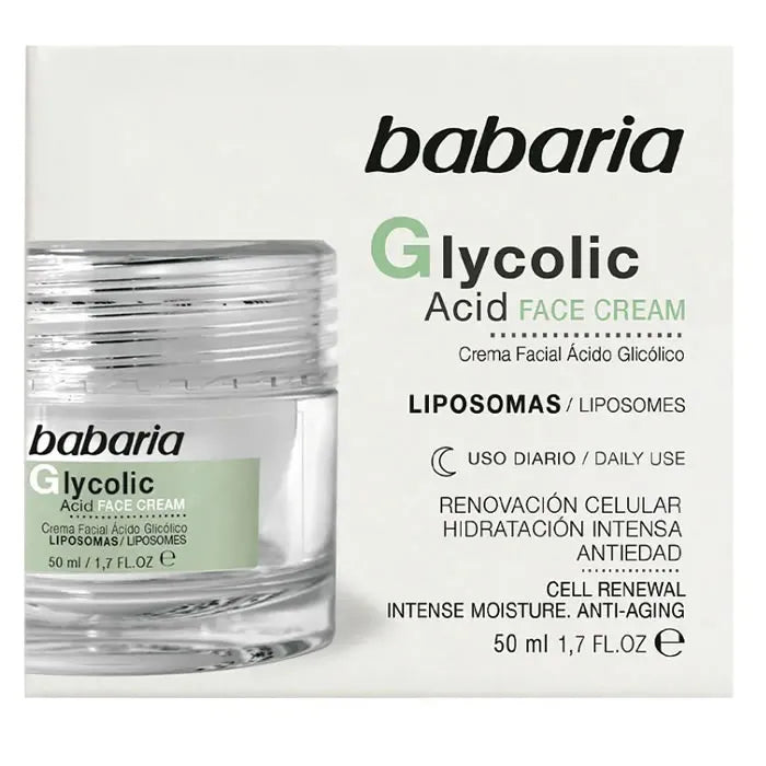 Crema facial con ácido glicólico Babaria Renovación celular 50 ml