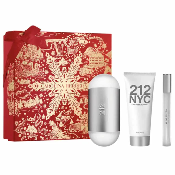 Carolina Herrera 212 Nyc Eau De Toilette Spray 100ml 3-Piece Set
