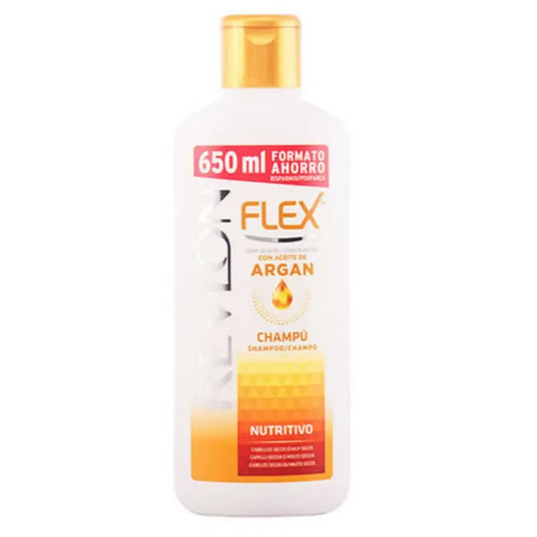 Champú nutritivo con aceite de argán y queratina Revlon Flex de 650 ml