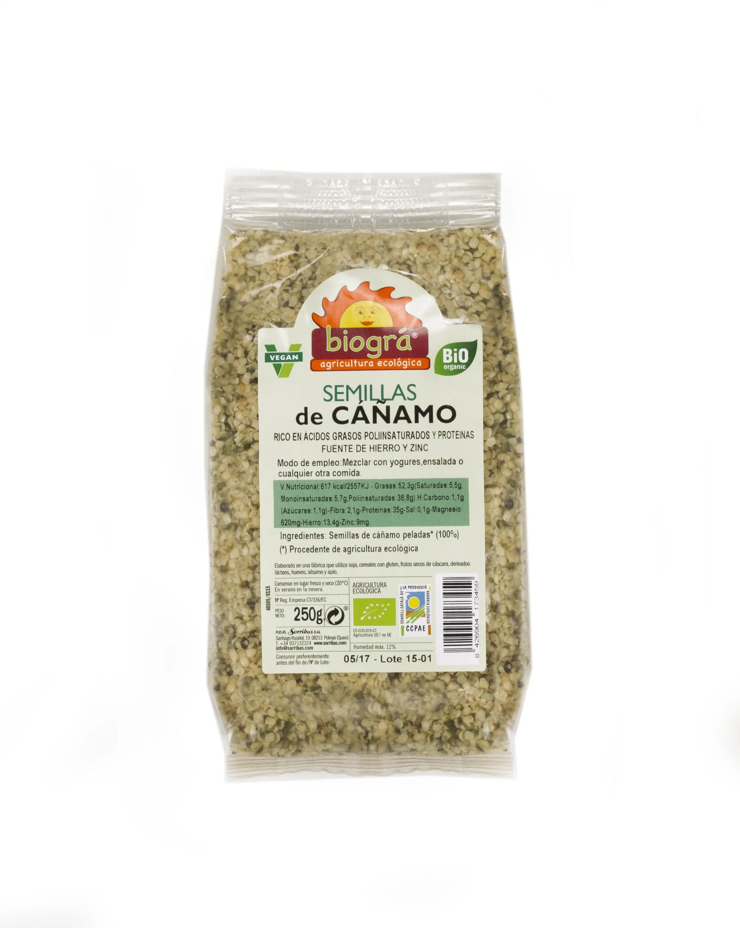 Biográ Semillas De Cañamo Peladas 250g Biogra Bio