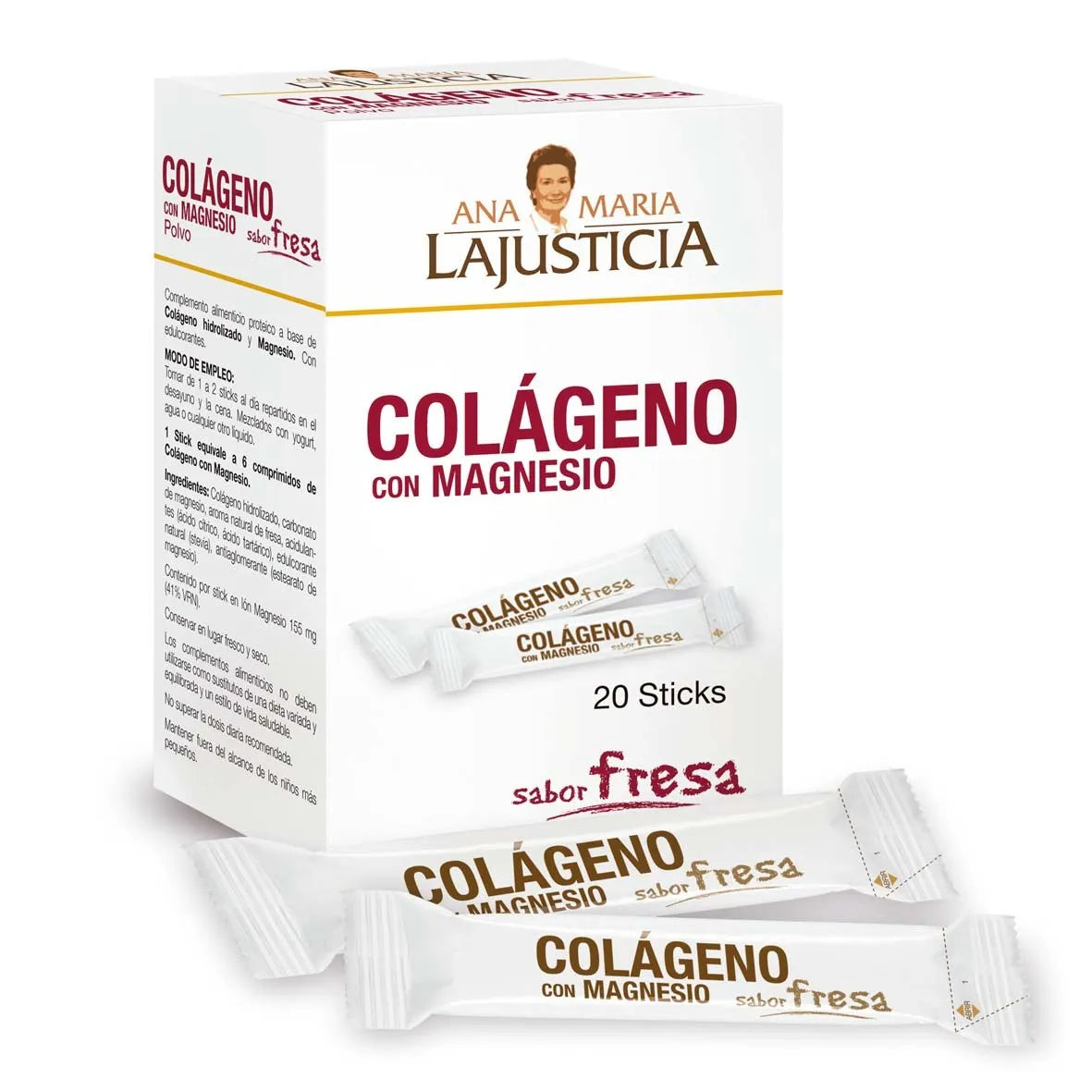 Ana María Lajusticia Colageno Con Magnesio Flavor Fresa 20stick 4g