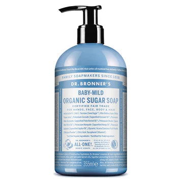 Dr. Bronner’s Sabonete de Açúcar Biológico Bebé Sem Aroma 355 ml