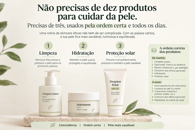 Não precisas de dez produtos para cuidar da pele
