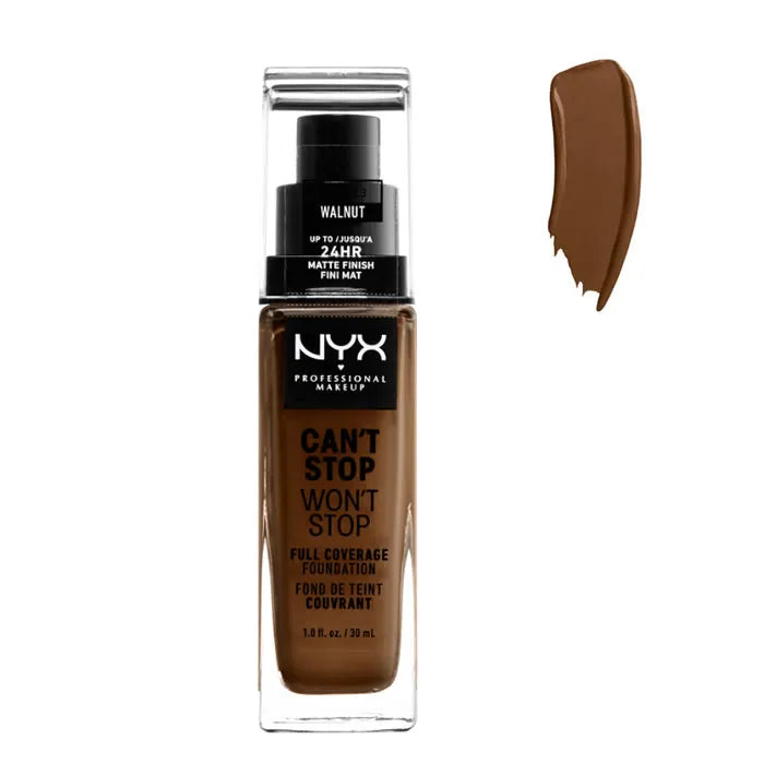 Base de maquillaje Nyx Can't Stop Won't Stop Full Coverage Walnut 30 ml