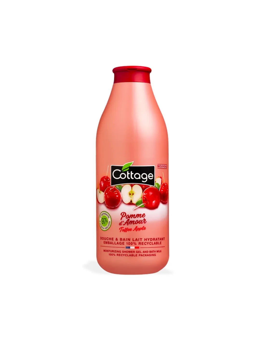 Gel de ducha cremoso hidratante de manzana caramelizada Cottage 750 ml