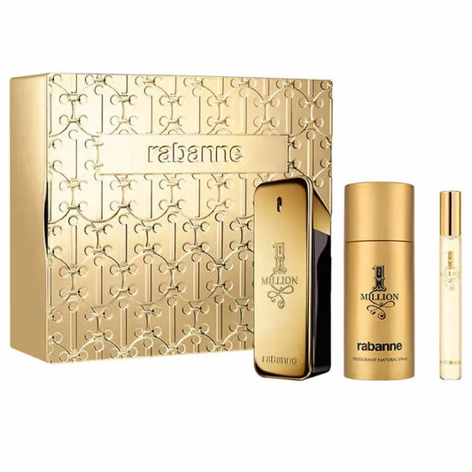 Paco Rabanne 1 Million Eau De Toilette Spray 100ml Set De 3 Piezas