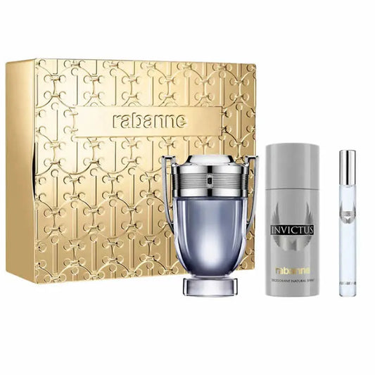 Paco Rabanne Invictus Eau De Toilette Spray 100ml Set De 3 Piezas