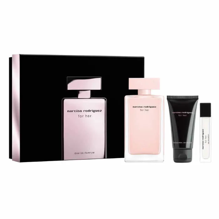 Narciso Rodríguez For Her Eau De Perfume Spray 100 ml Set de 3 piezas