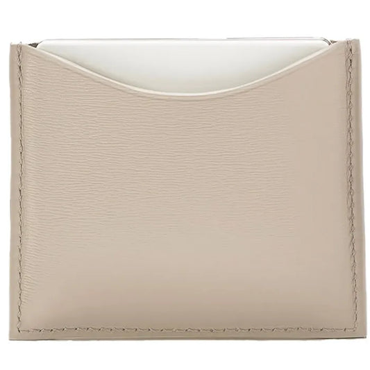 Estuche compacto de cuero beige La Bouche Rouge
