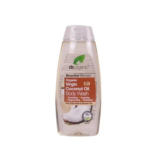 Gel de baño y ducha con aceite de coco virgen Dr. Organic 250 ml