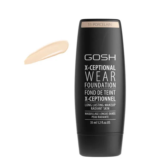 Base de maquillaje Gosh X-Exceptional Wear de larga duración, tono 11 Porcelain, 35 ml