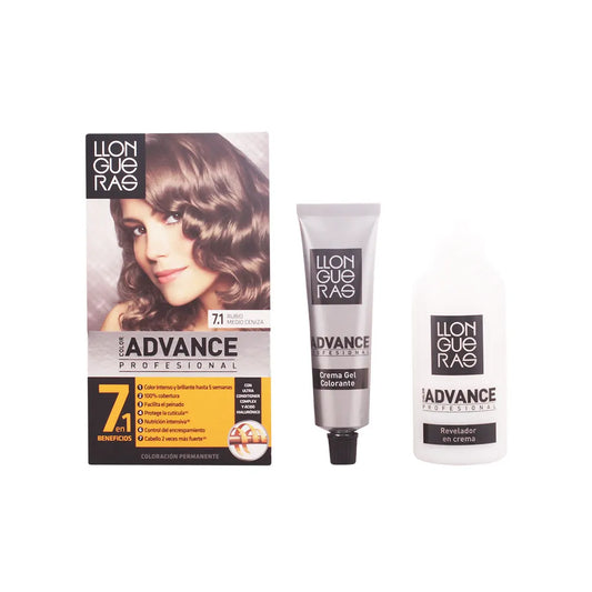 Tinte para el cabello Llongueras Color Advance 071 Rubio Ceniza