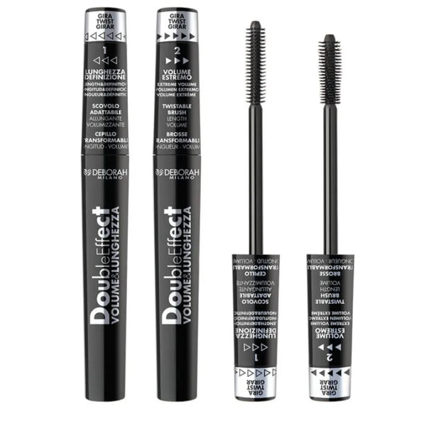 Máscara de pestañas Deborah Milano Double Effect Negra