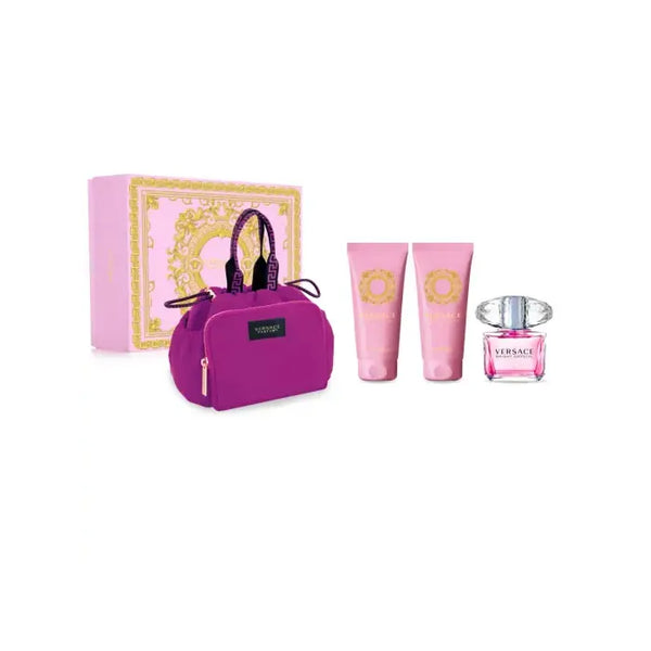 Versace Bright Crystal Eau De Toilette Spray 90ml 4-Piece Set