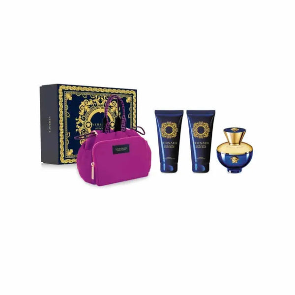 Versace Dylan Blue Pour Femme Eau De Parfum Spray 100ml 4-Piece Set