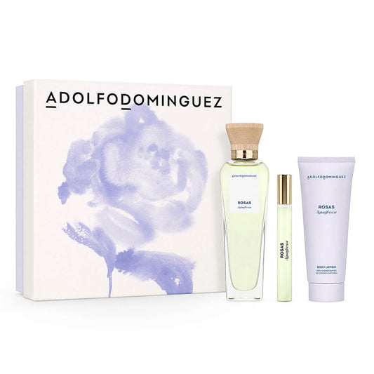 Adolfo Dominguez Agua Fresca De Rosas Eau De Toilette 120ml Perfumed Body Lotion Spray 100ml Miniature Eau De Parfum 10ml Vaporizer