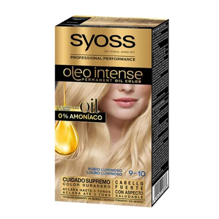 Tinte Permanente Syoss Oleo Intense 9-10 Rubio Luminoso