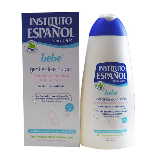 Instituto Español Gel de Baño Bebé Sin Jabón Recién Nacido Piel Sensible Sin Alérgenos 500ml