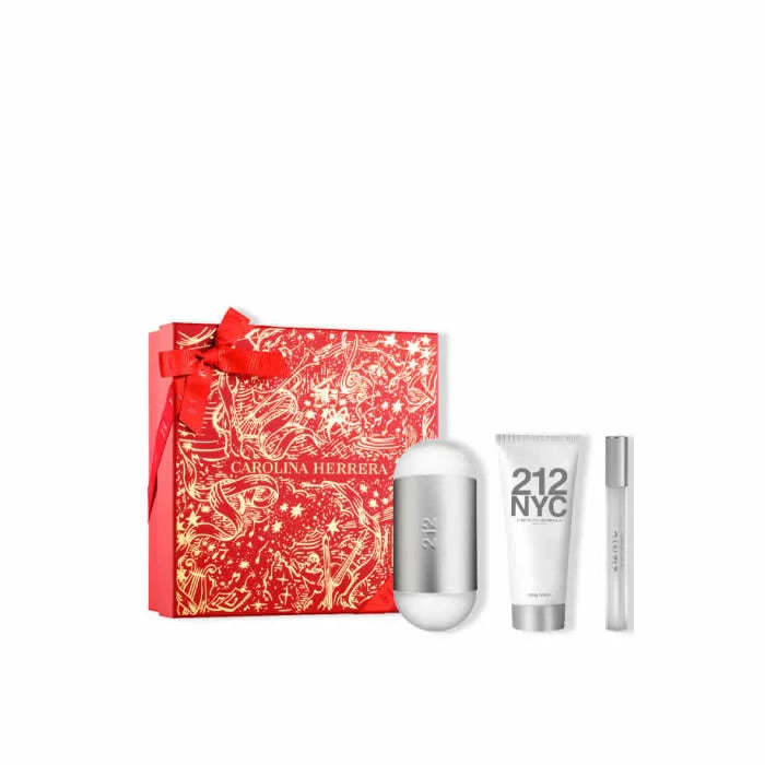 Carolina Herrera 212 Nyc Eau De Toilette Spray 100ml Juego De 3 Piezas