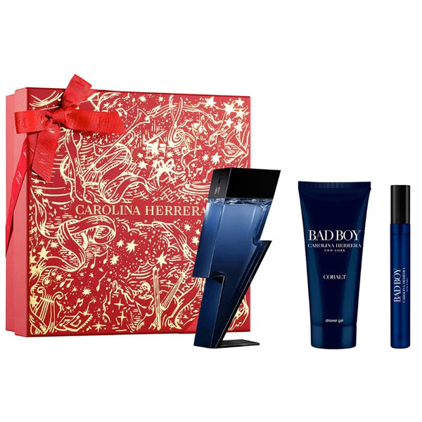 Carolina Herrera Bad Boy Cobalt Eau De Perfume Spray 100 ml Set de 3 piezas