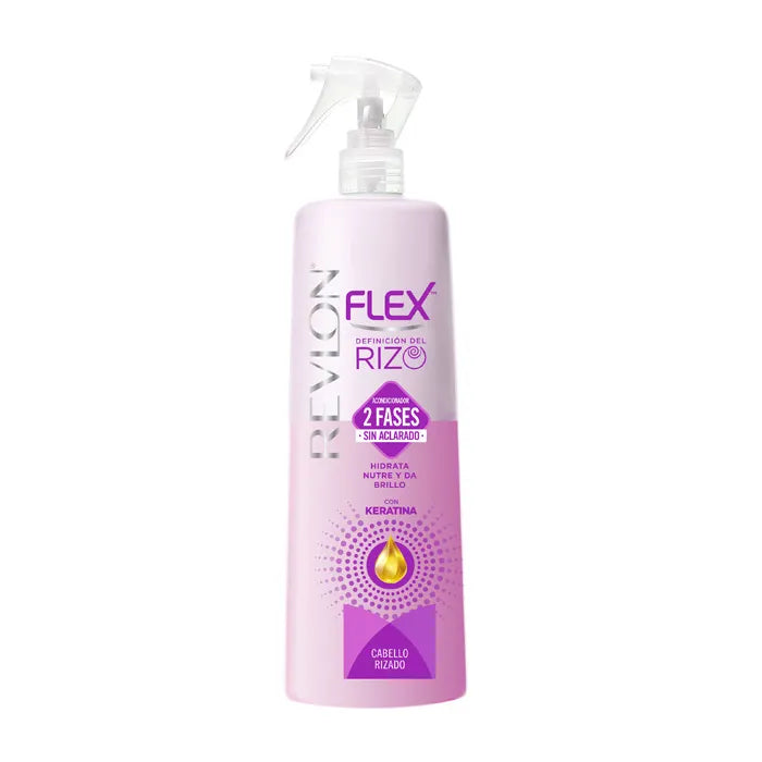 Revlon Flex 2 Stage No Rinse Conditioner with Keratin for Curly Hair Spray 400ml