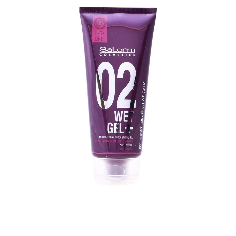 Salerm Cosmetics Wet Gel + Gel de peinado de fijación media efecto mojado 200 ml