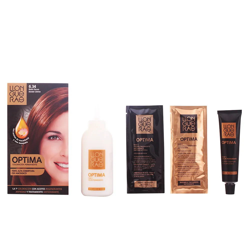 Llongueras Optima Permanent Hair Color Ammonia Free 6.34 Dark Golden Copper Blond