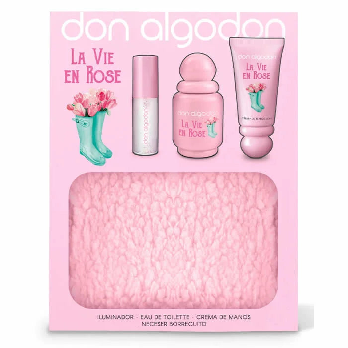 Don Algodon La Vie En Rose Eau De Toilette Spray 30ml Set 4 Pieces