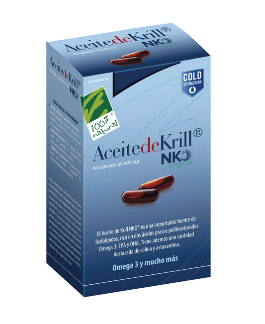 100%natura Aceite De Krill Nko 80 Cápsulas 500 Mg