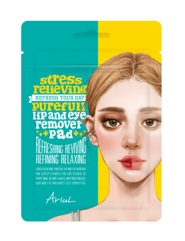 Almohadilla desmaquillante para labios y ojos Purefull de Ariul Stress Relieving (10 almohadillas)