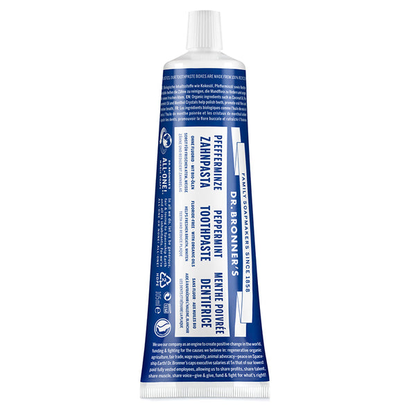 Pasta de dientes de menta orgánica Dr. Bronner's 105 ml