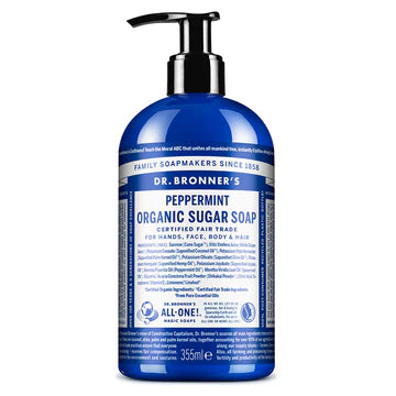 Dr. Bronner’s Sabonete de Açúcar Biológico Hortelã-Pimenta 355 ml