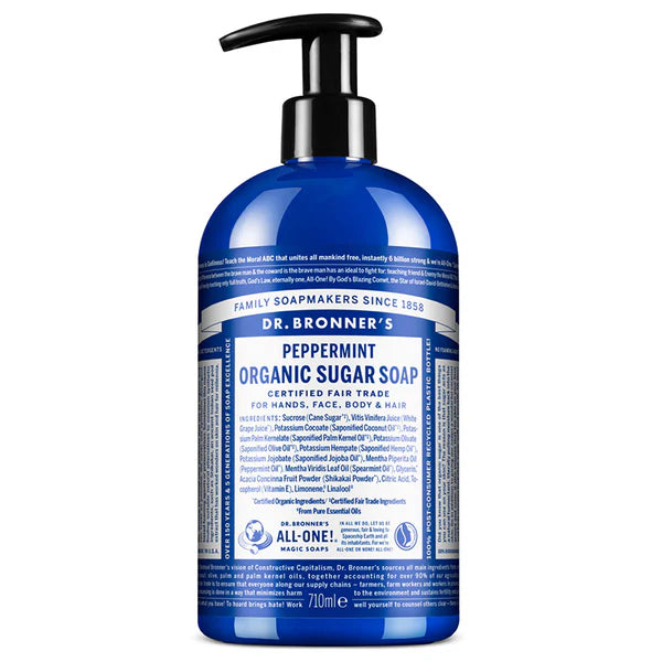 Dr. Bronner's Organic Peppermint Sugar Soap 710 ml