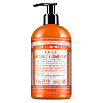 Dr. Bronner’s Sabonete de Açúcar Biológico Tea Tree 355 ml
