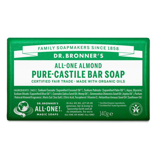 Jabón sólido de almendras orgánico Dr. Bronner's 140 g