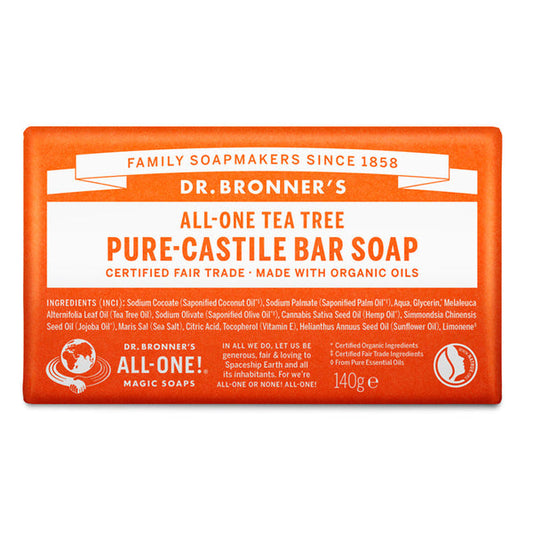 Jabón sólido de árbol de té orgánico Dr. Bronner's 140 g