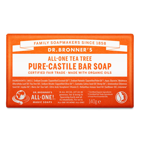 Jabón sólido de árbol de té orgánico Dr. Bronner's 140 g