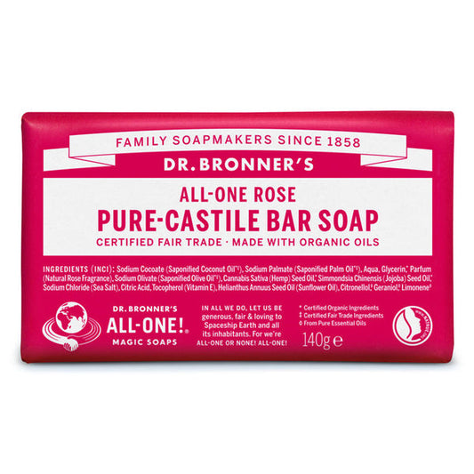 Jabón sólido orgánico Dr. Bronner's, rosa, 140 g