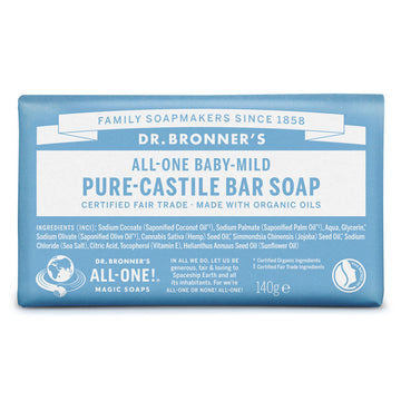 Jabón sólido orgánico para bebés Dr. Bronner's (sin perfume) 140 g