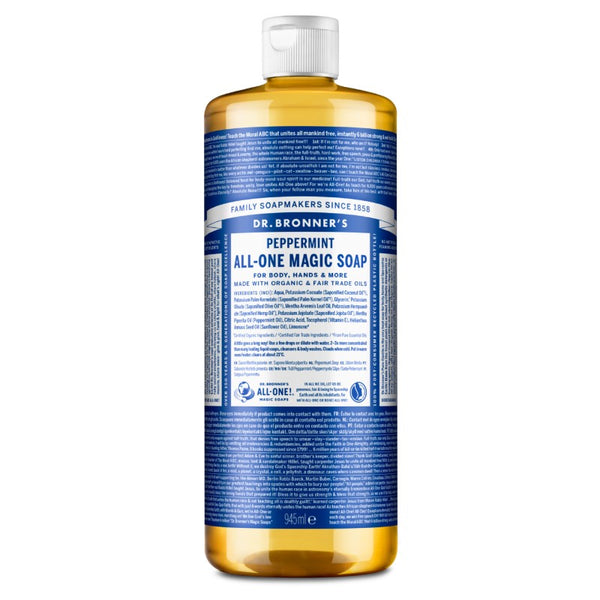 Dr Bronner's Jabón Líquido Menta Piperita 945ml CON REGALO